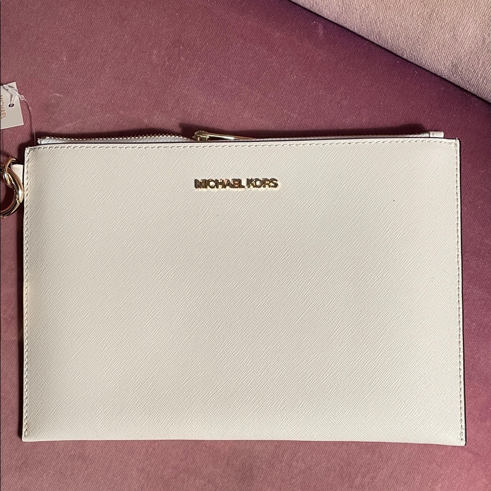 Michael Kors Vibrant Orange and White Clutch Duo NWT estate sale - Picture 2 of 7